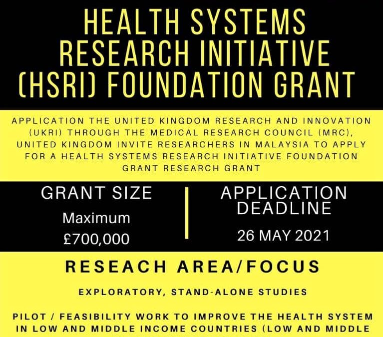 Health Systems Research Initiative (HSRI) Foundation Grant