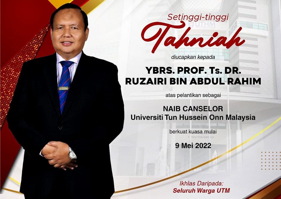 Prof Ruzairi dilantik Naib Canselor UTHM yang baharu