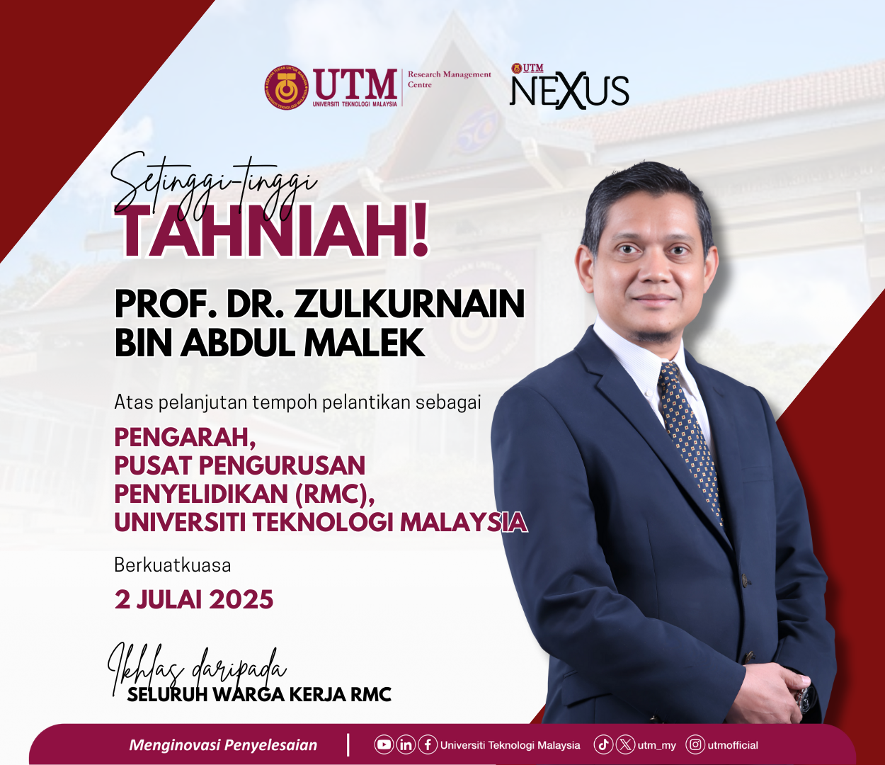tahniah pengarah RMC 2025